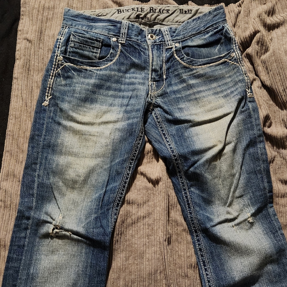 Buckle Black 3-fit jeans, distressed, mens', 31x32